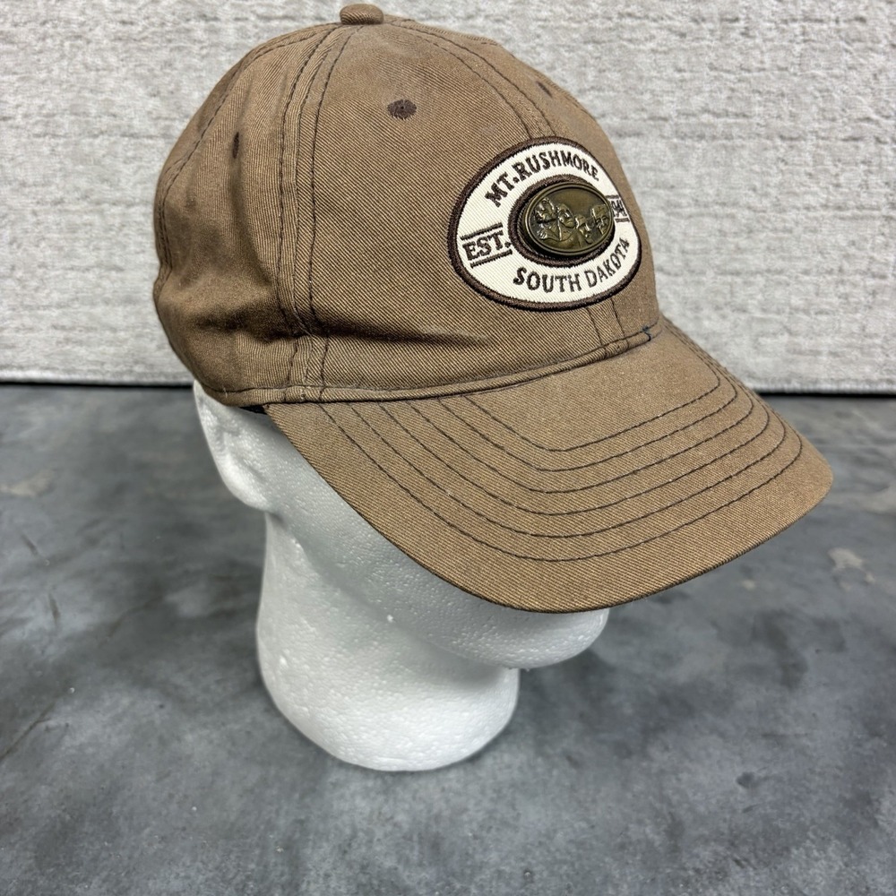 Mt. Mount Rushmore National Memorial South Dakota Baseball Hat Cap metal label